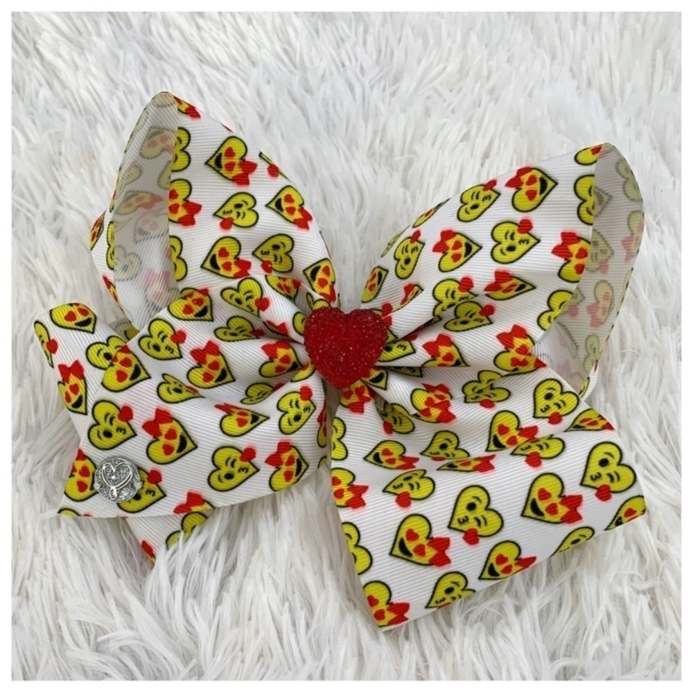 JoJo Siwa Heart Rhinestone Mermaid Cheer Large Bow Clip New Multicolor Ribbon